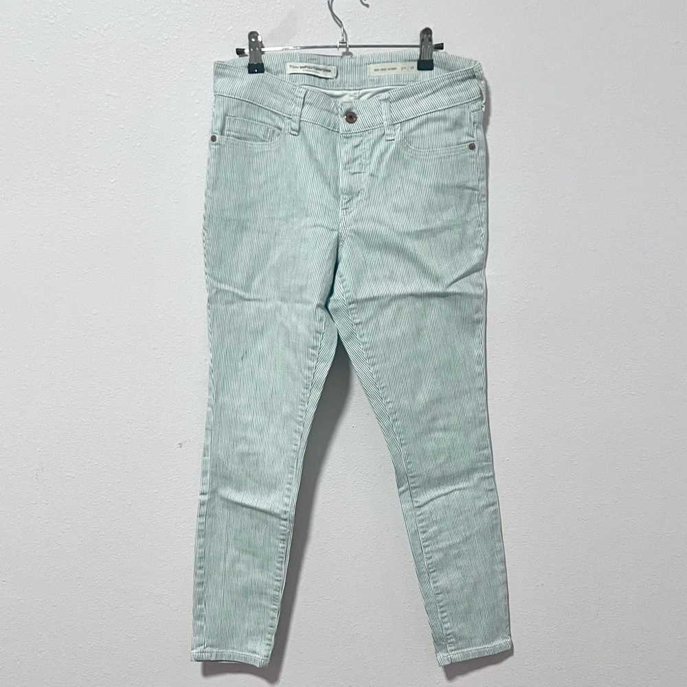 Pilcro by Anthropologie Green Striped Pants‎ 28